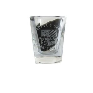 2000 100th U.S. Open Pebble Beach Golf Shot Glass Etched Souvenir Barware